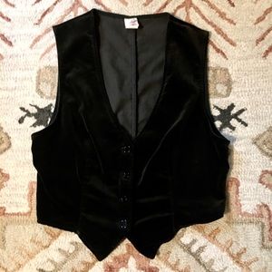 VTG Black velvet vest size 5